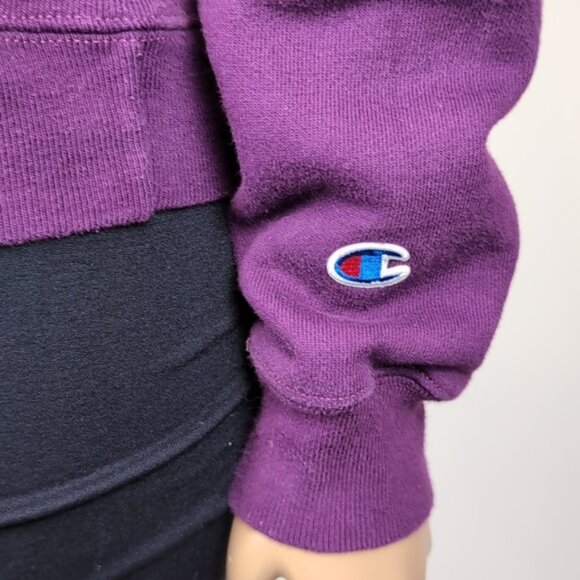 Champion Reverse Weave Sweatshirt Embroidered Logo Crew Neck Fleece Size Medium - Picture 8 of 14